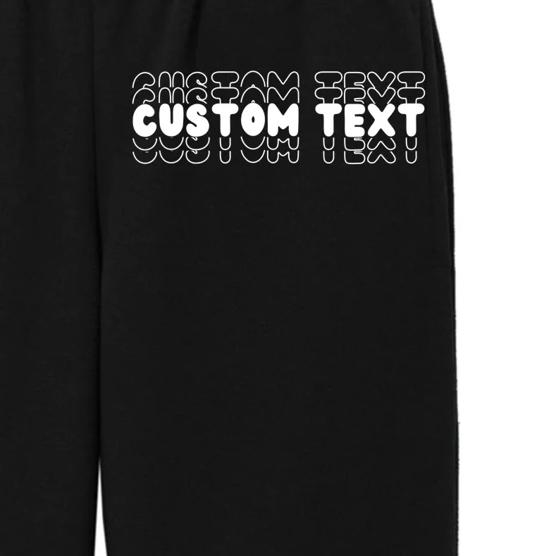 Retro Custom Name Stacked Custom Text Kids Fleece Sweatpants - Front - Close-up