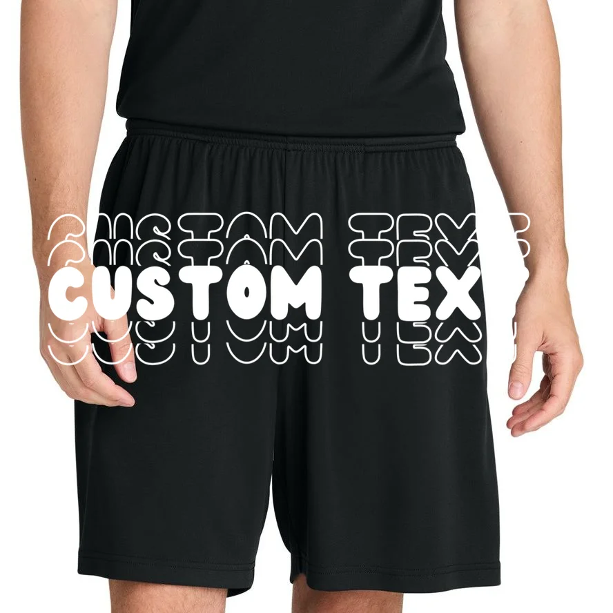 Retro Custom Name Stacked Custom Text Men's Shorts - Front 1