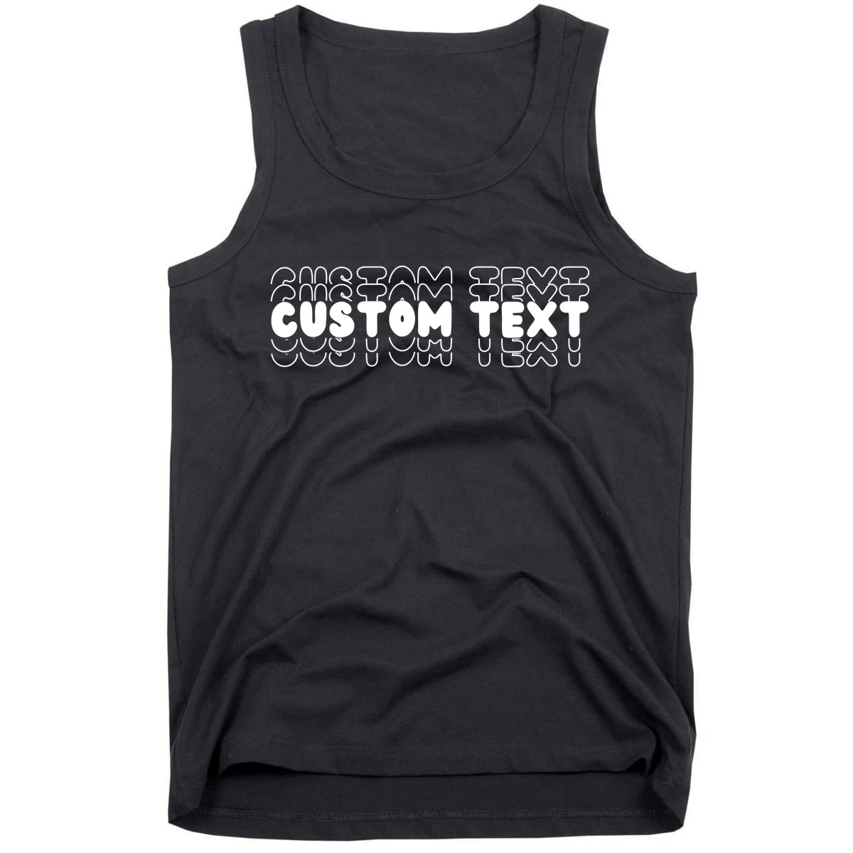 Retro Custom Name Stacked Custom Text Tank Top - Front
