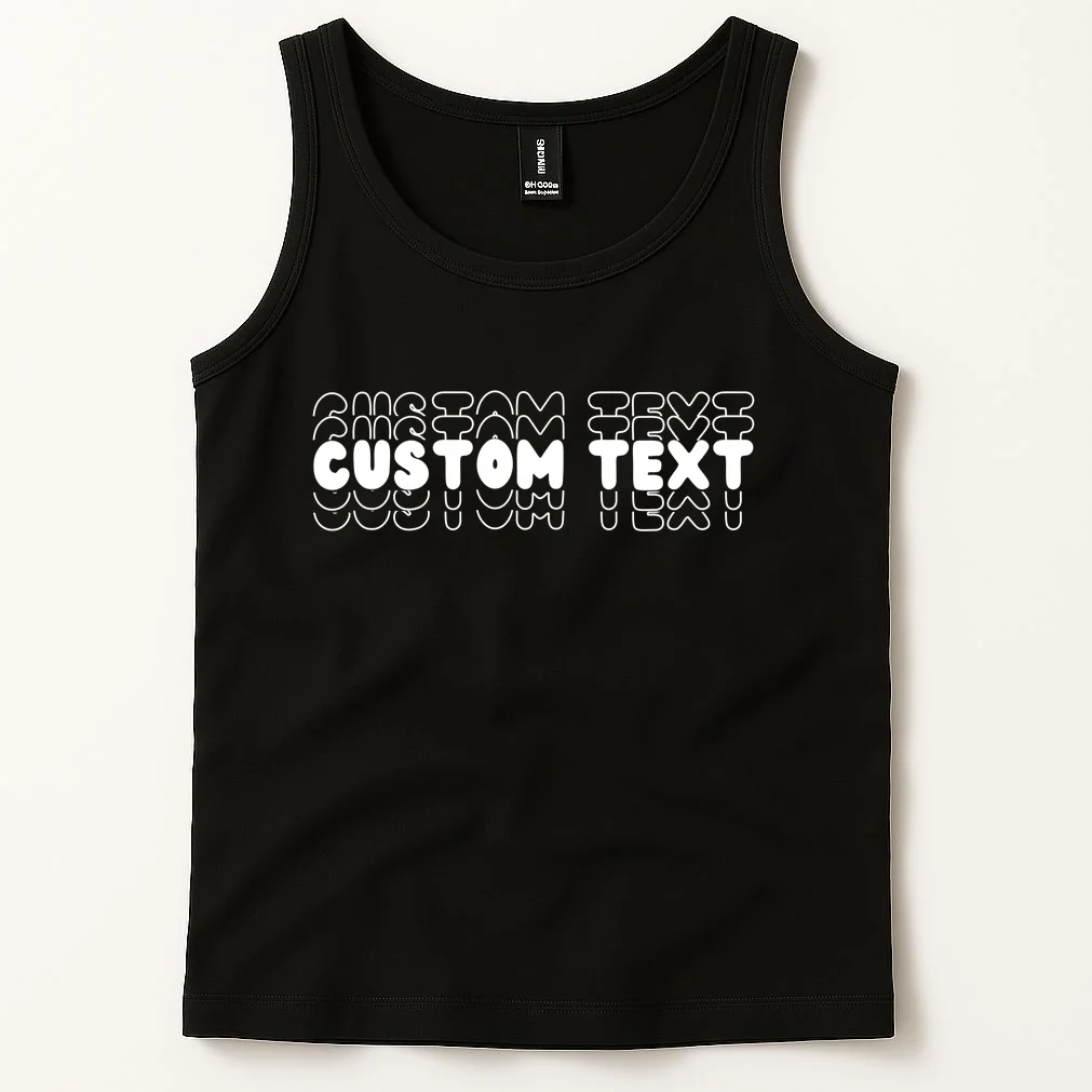Retro Custom Name Stacked Custom Text Tank Top - Front 1