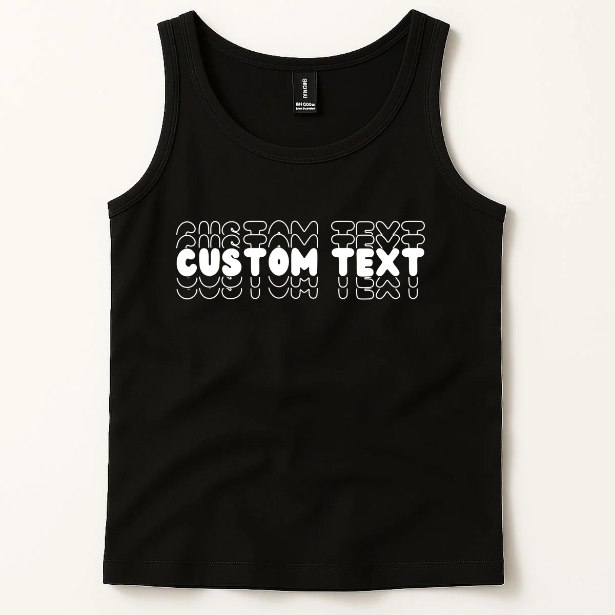 Retro Custom Name Stacked Custom Text Tank Top - Front 1