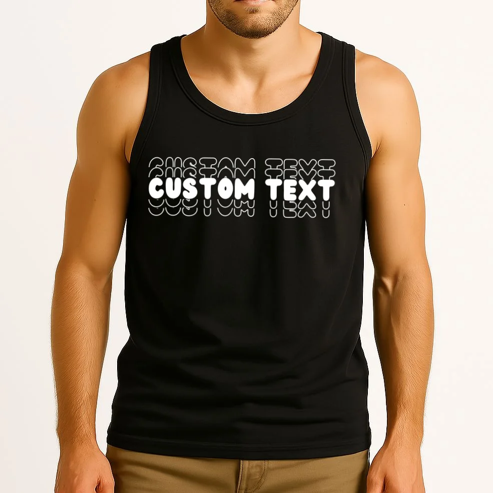 Retro Custom Name Stacked Custom Text Tank Top - Front 2
