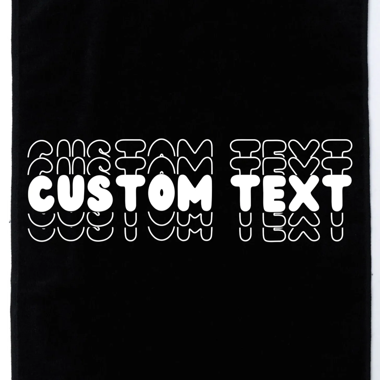 Retro Custom Name Stacked Custom Text Golf Towel - Front - Close-up