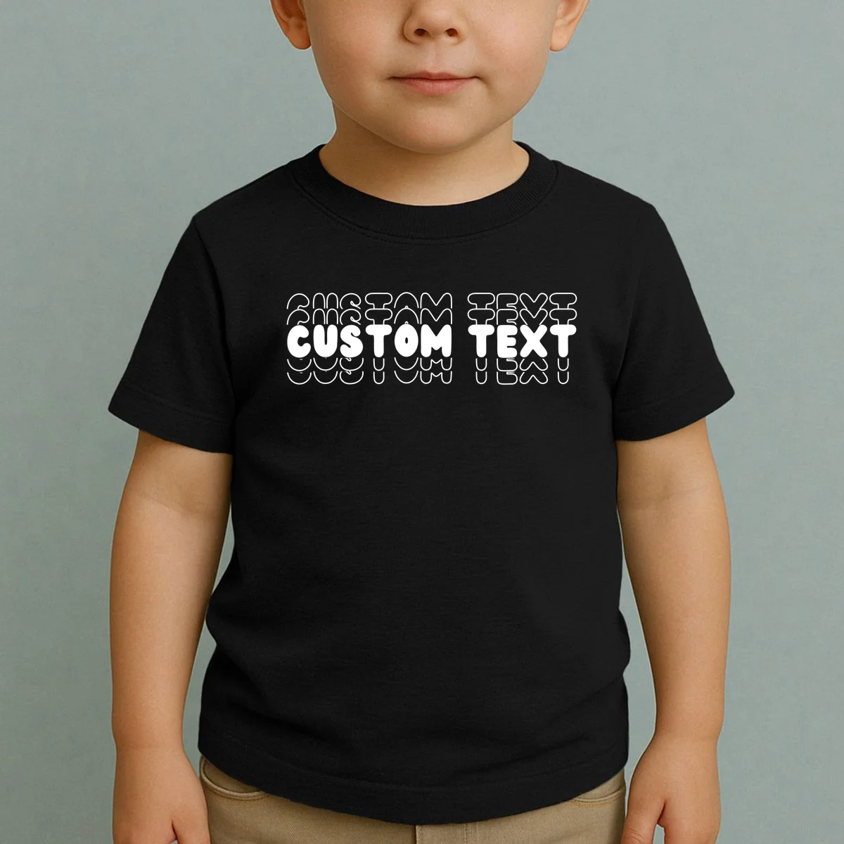 Retro Custom Name Stacked Custom Text Toddler T-Shirt - Front 1