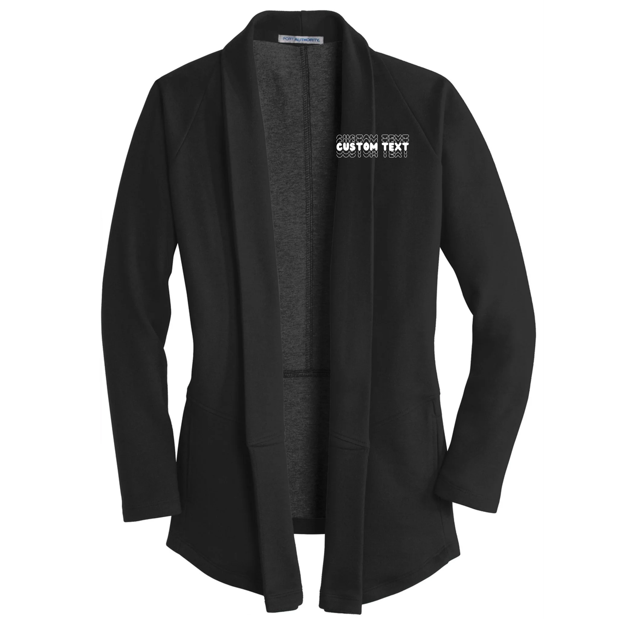 Retro Custom Name Stacked Custom Text Women's Cardigan - Front