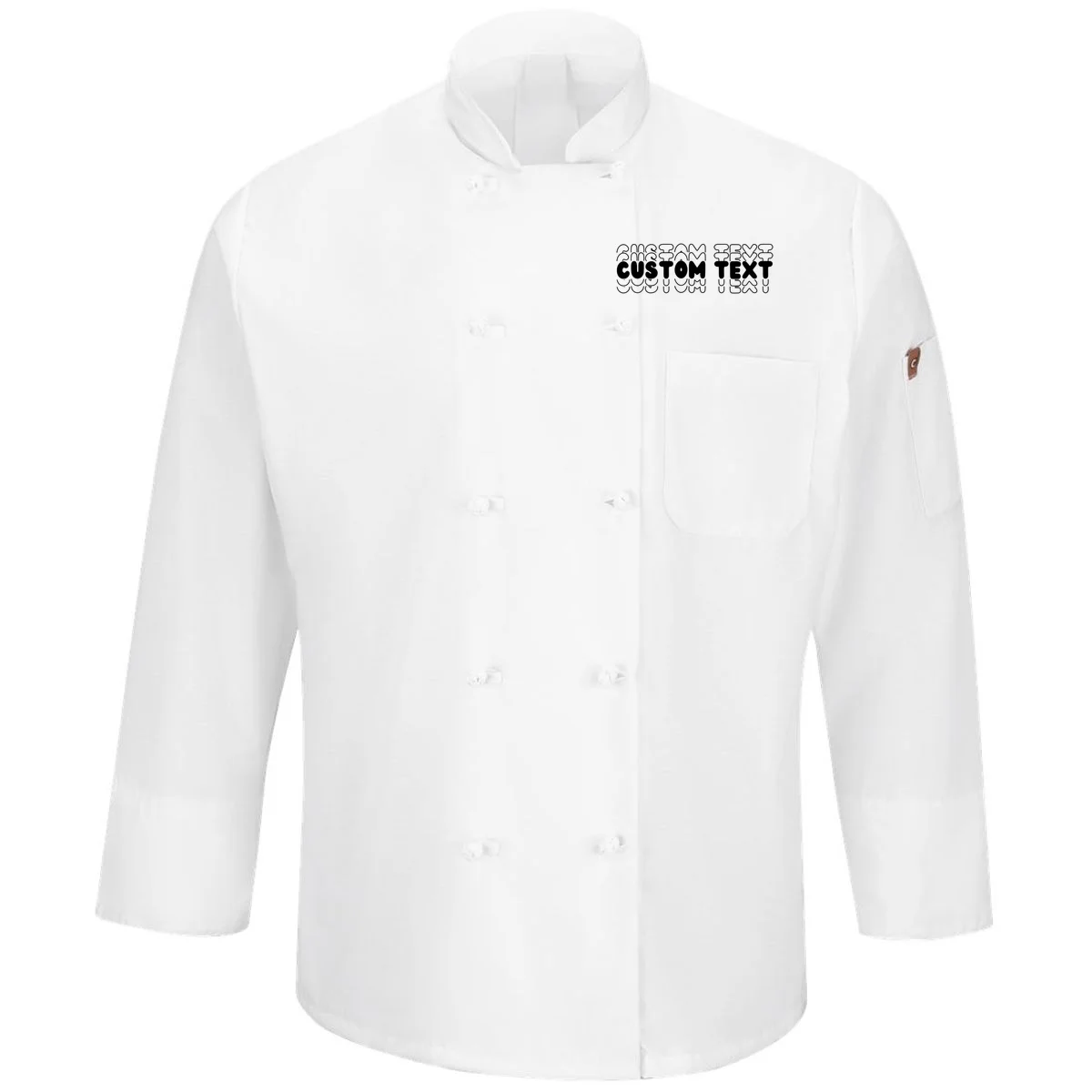 Retro Custom Name Stacked Custom Text Men's Chef Coat - Front