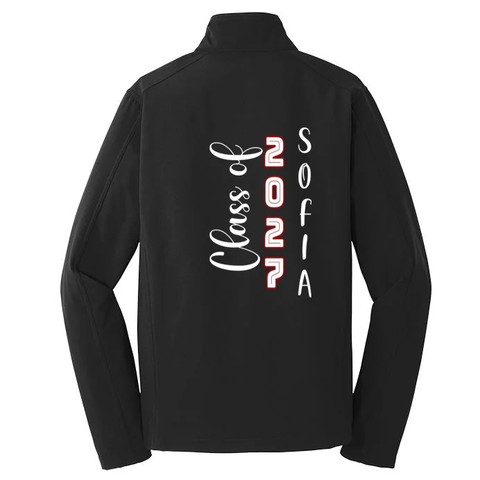 Custom Senior Name & Year – Retro Varsity Number & Script Typography Design Men's Soft Jacket - Back - Close-up