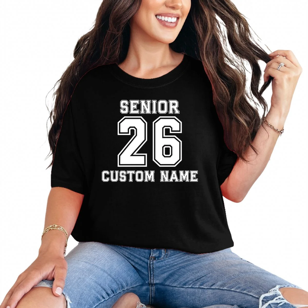 Senior 2026 Custom Name Graduation Gift T-Shirt - Front