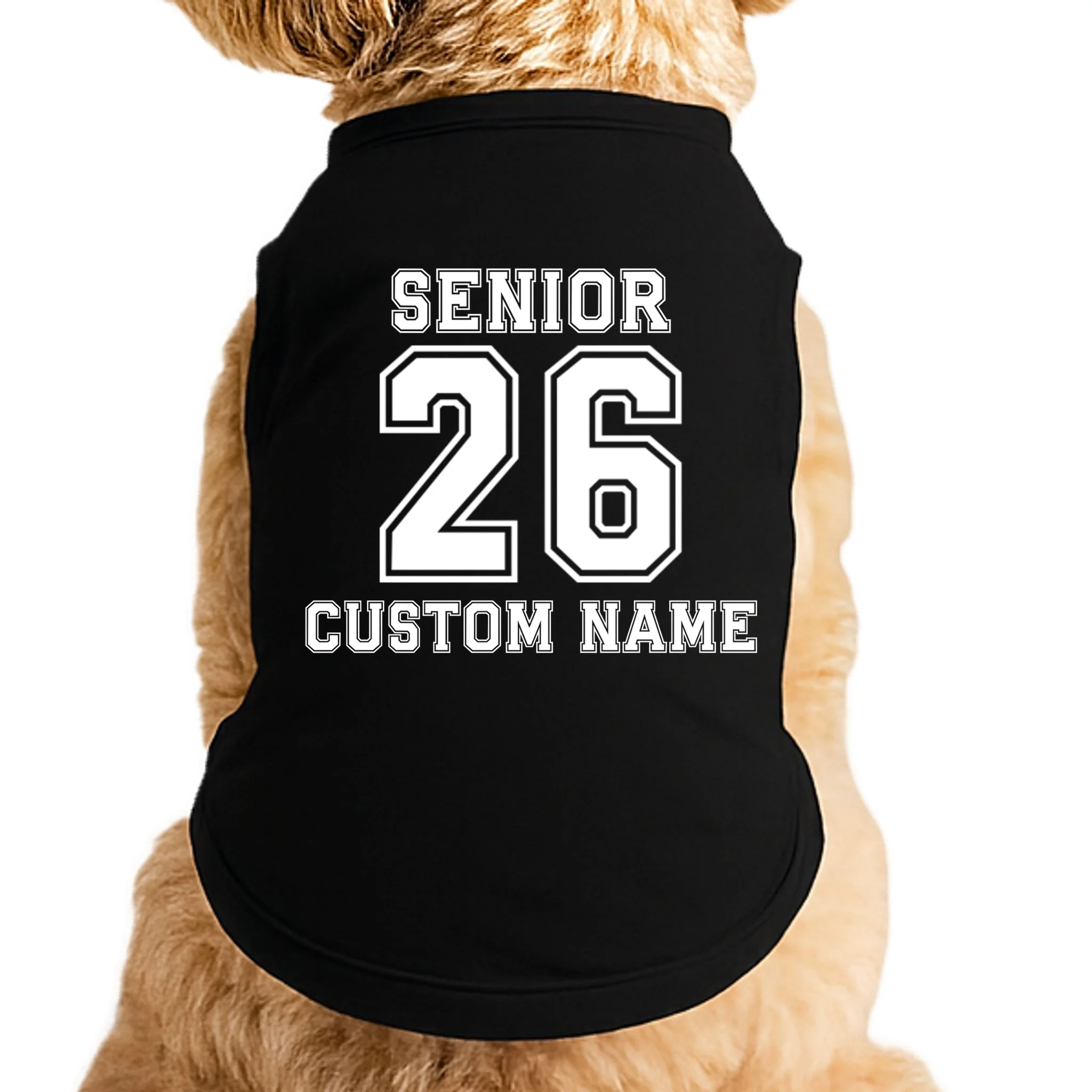 Senior 2026 Custom Name Graduation Gift Doggie Tank - Front