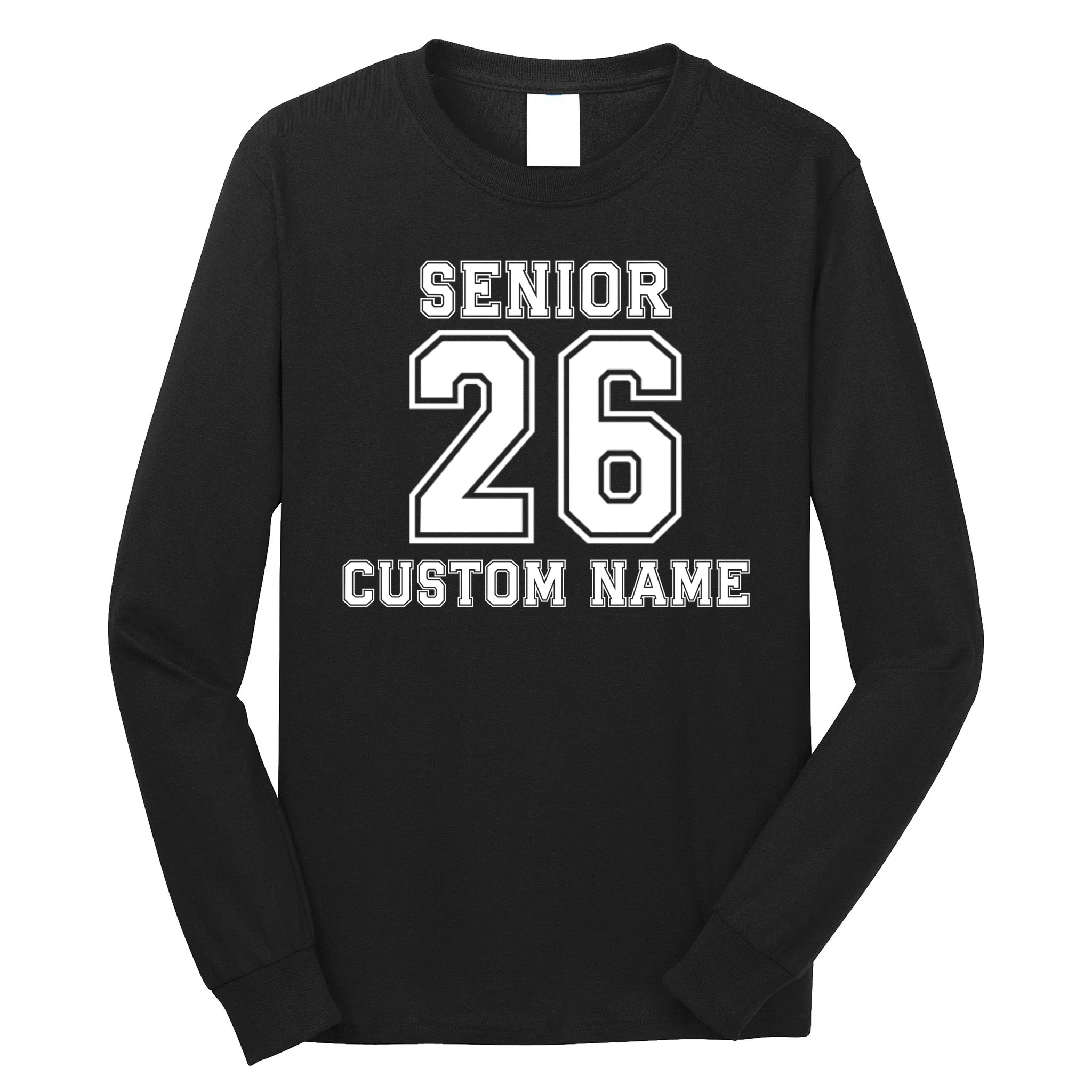Senior 2026 Custom Name Graduation Gift Men's Long Sleeve Shirt - Front