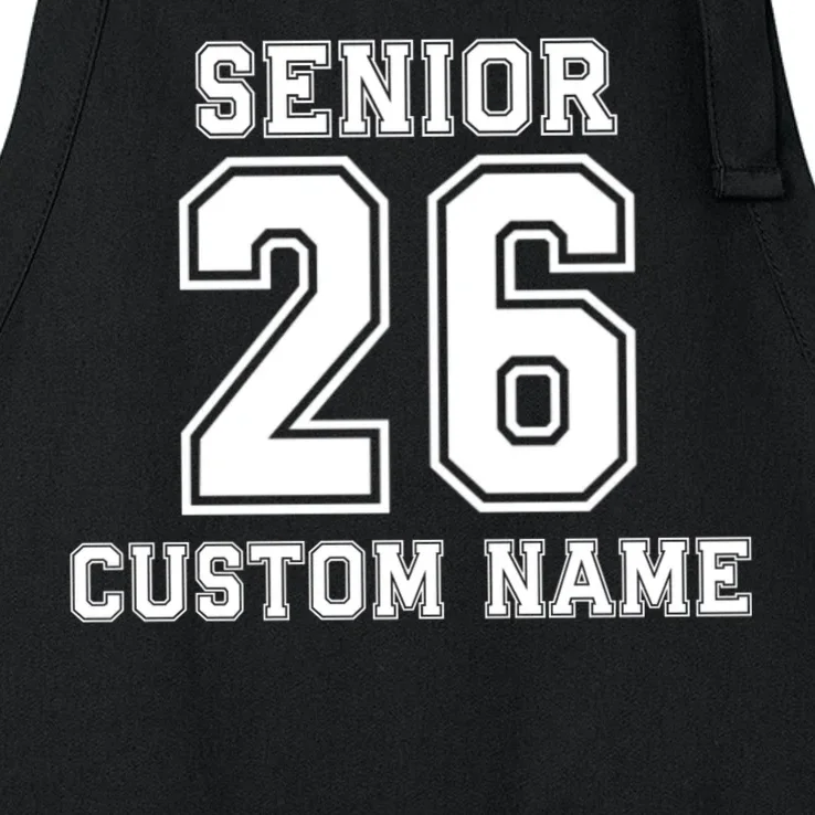 Senior 2026 Custom Name Graduation Gift Apron - Front - Close-up
