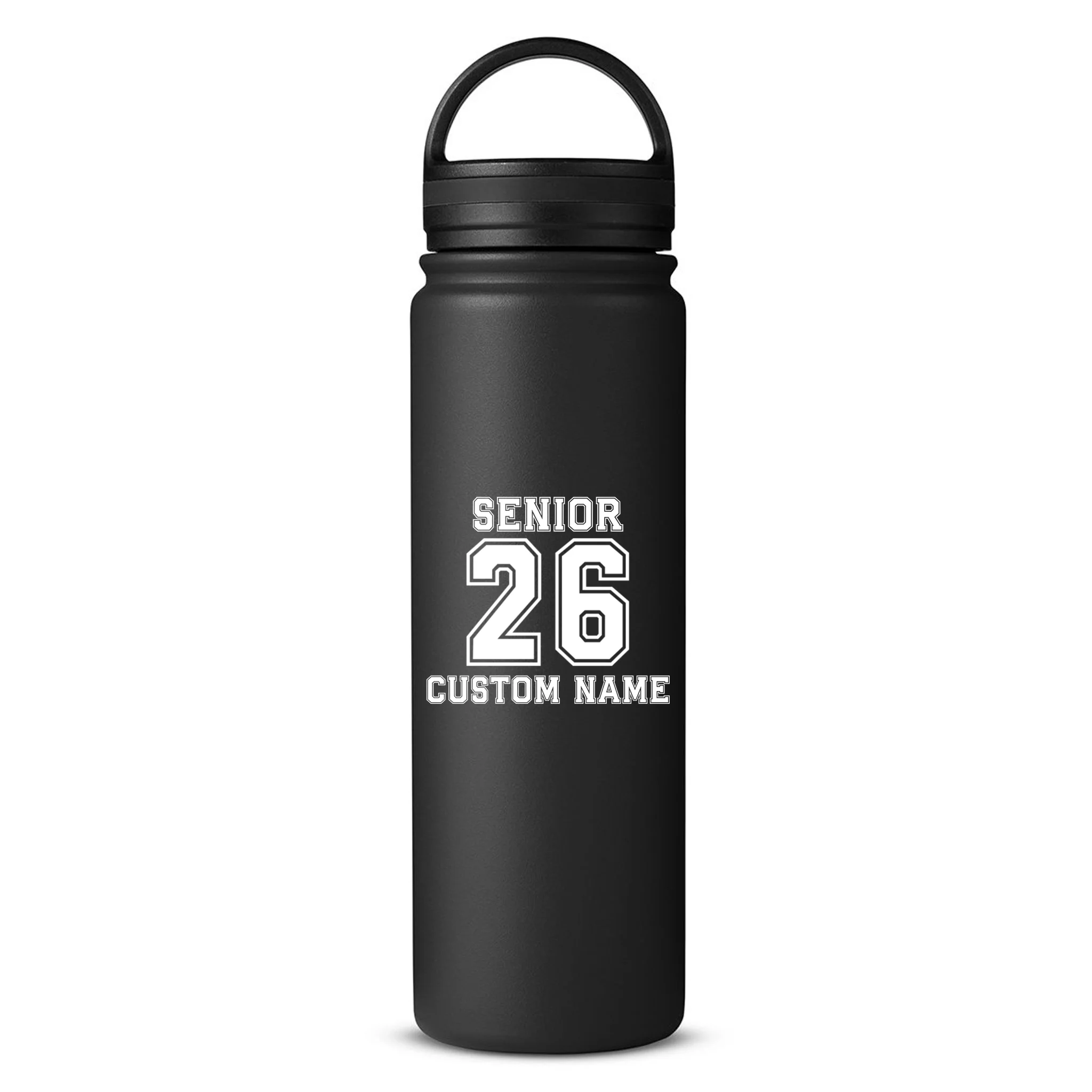 Senior 2026 Custom Name Graduation Gift 24oz Water Bottle - Front