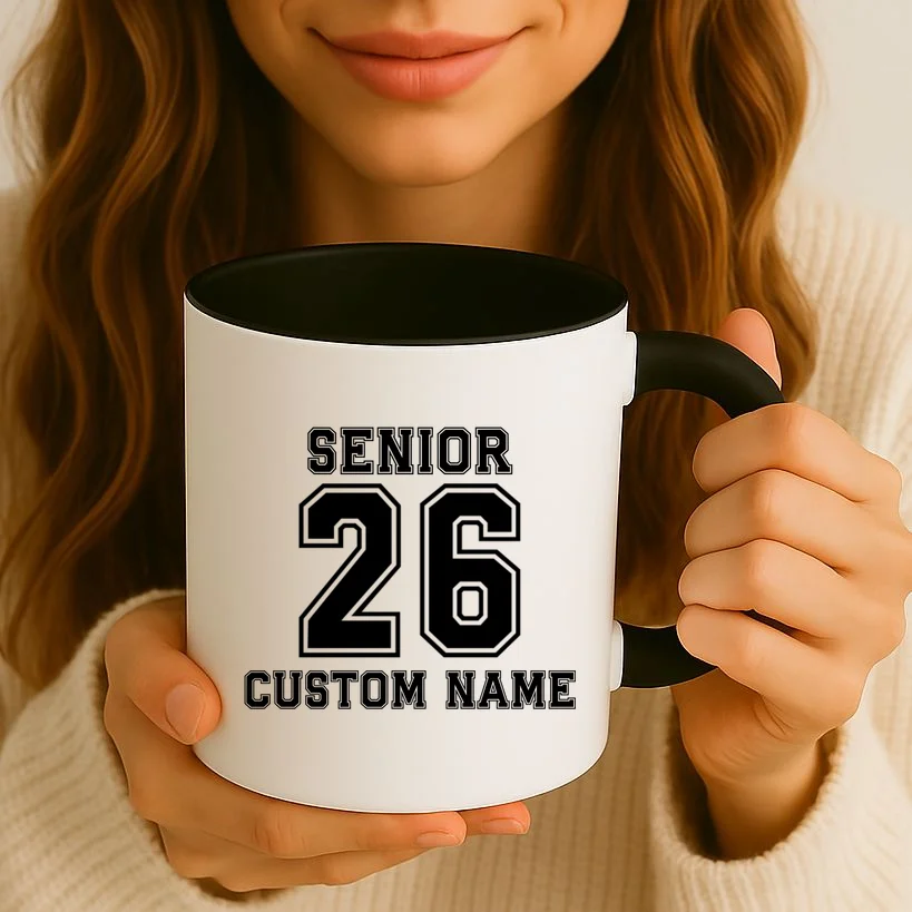 Senior 2026 Custom Name Graduation Gift Coffee Mug - Front 2