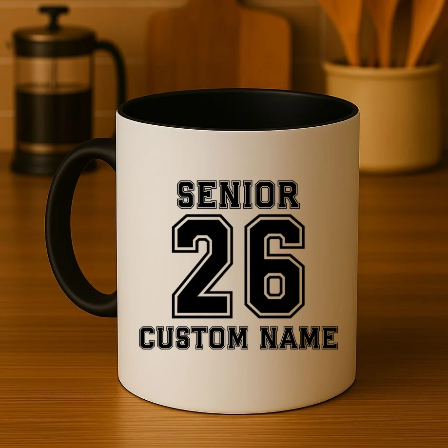 Senior 2026 Custom Name Graduation Gift Coffee Mug - Front 3
