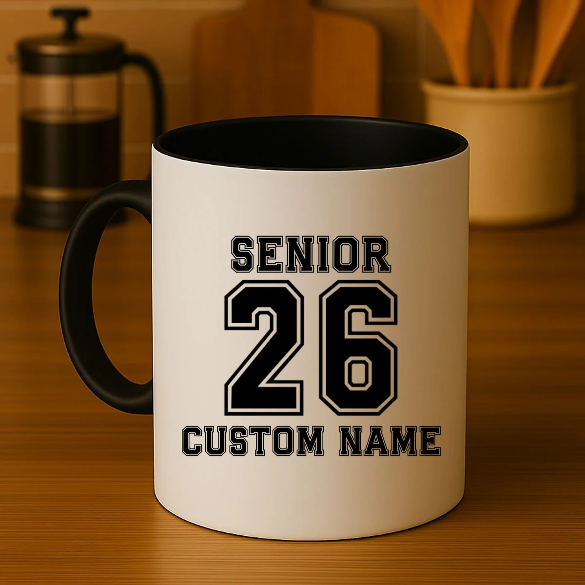 Senior 2026 Custom Name Graduation Gift Coffee Mug - Front 3
