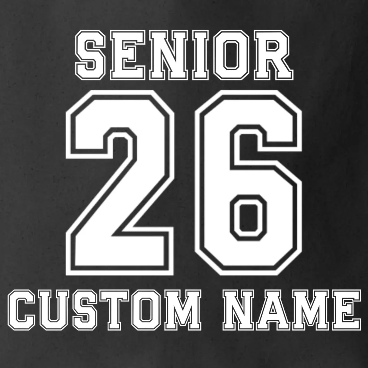Senior 2026 Custom Name Graduation Gift Tote Bag - Front - Close-up