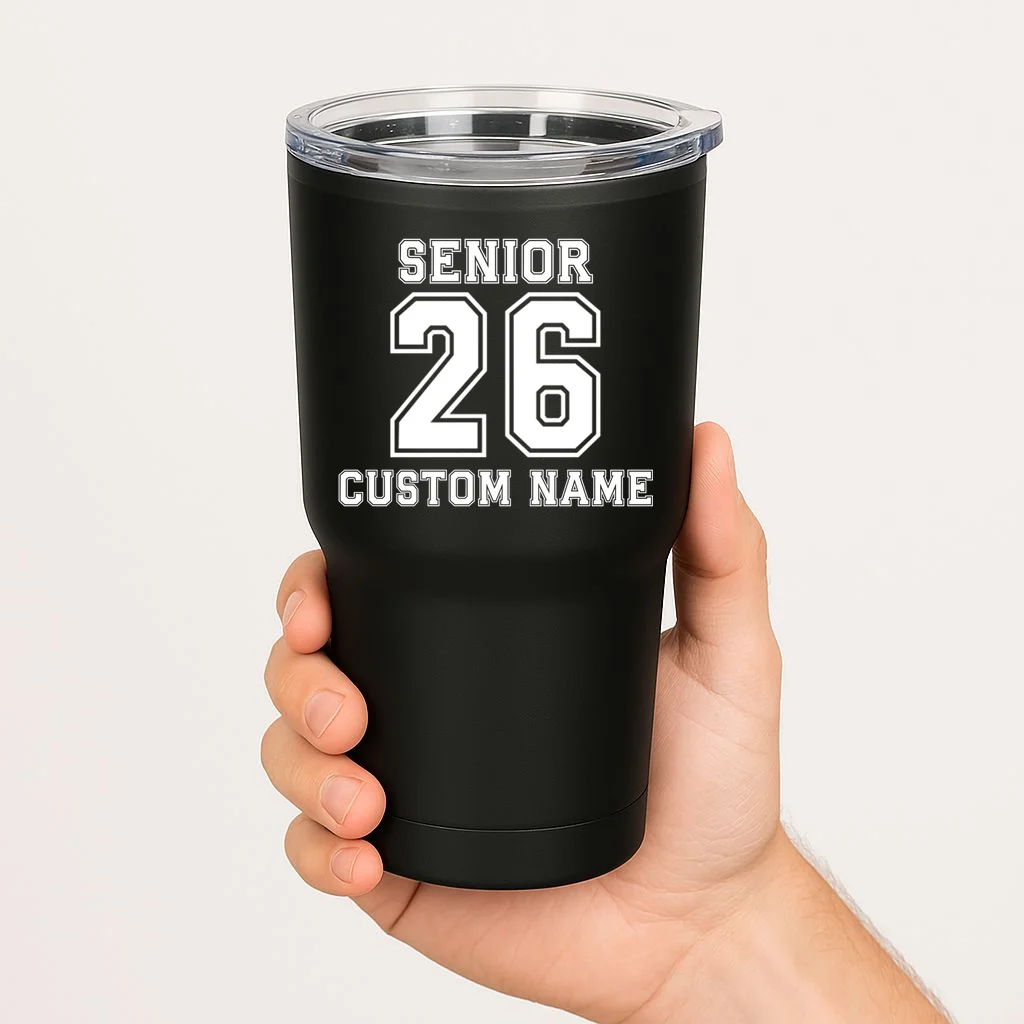 Senior 2026 Custom Name Graduation Gift 20oz Tumbler - Front 1