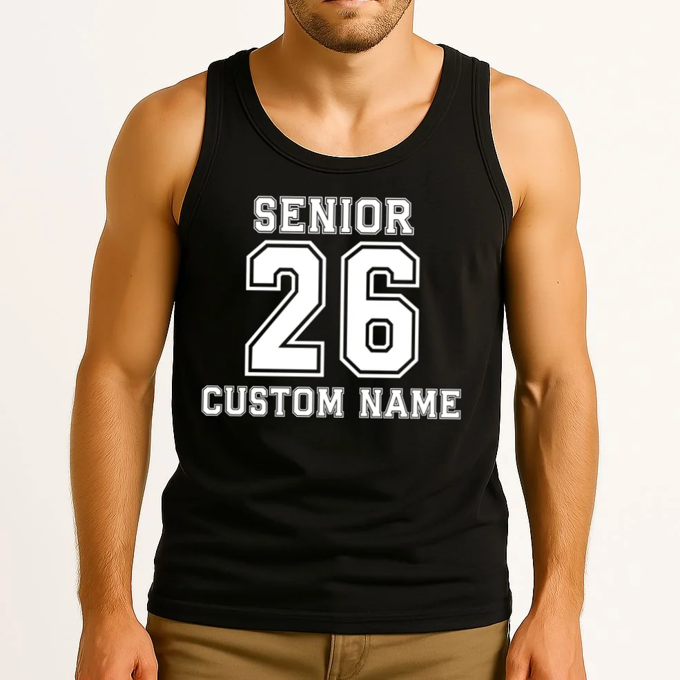 Senior 2026 Custom Name Graduation Gift Tank Top - Front 2