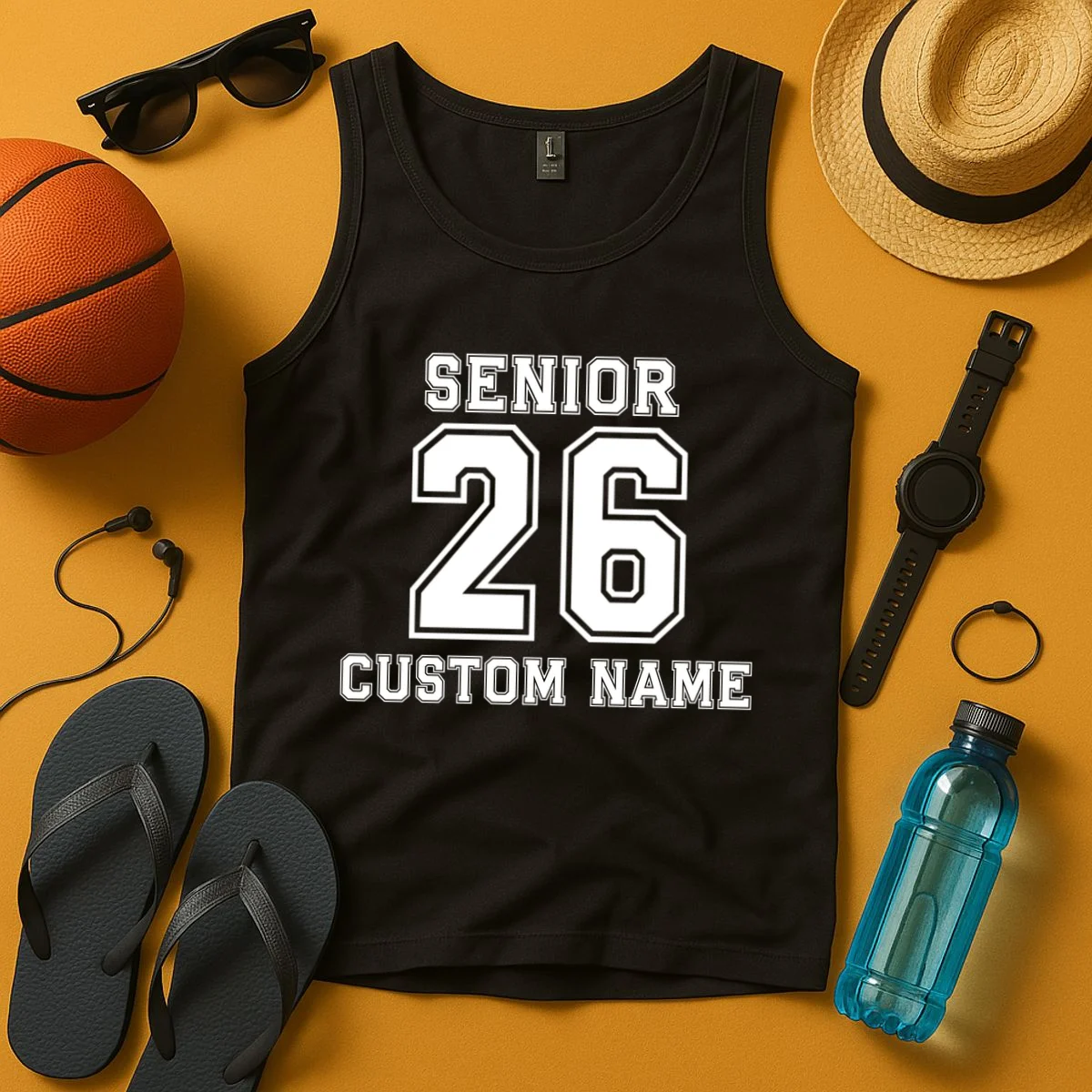 Senior 2026 Custom Name Graduation Gift Tank Top - Front 3
