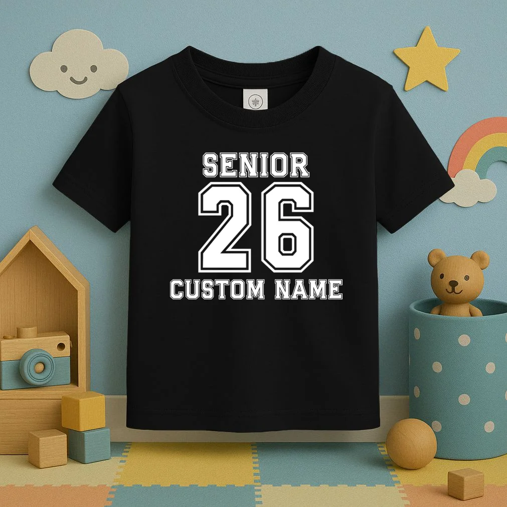 Senior 2026 Custom Name Graduation Gift Toddler T-Shirt - Front 2