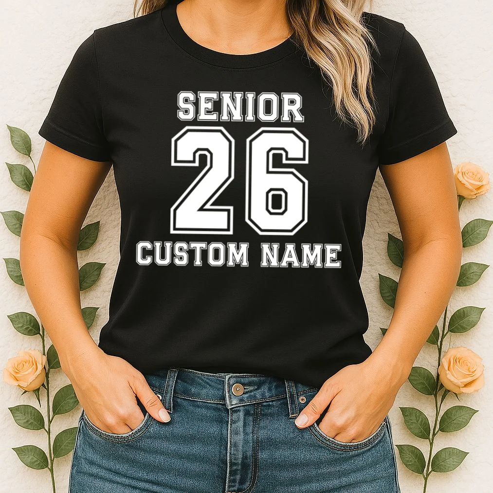 Senior 2026 Custom Name Graduation Gift Women's T-Shirt - Front 1