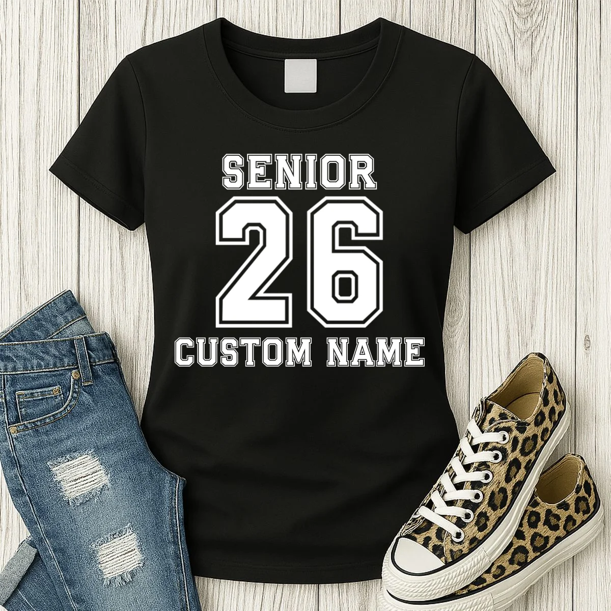 Senior 2026 Custom Name Graduation Gift Women's T-Shirt - Front 2