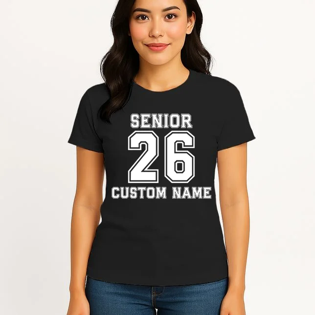 Senior 2026 Custom Name Graduation Gift Women's T-Shirt - Front 3