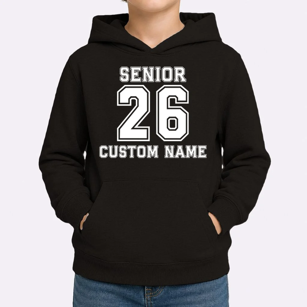 Senior 2026 Custom Name Graduation Gift Kids Hoodie - Front 1
