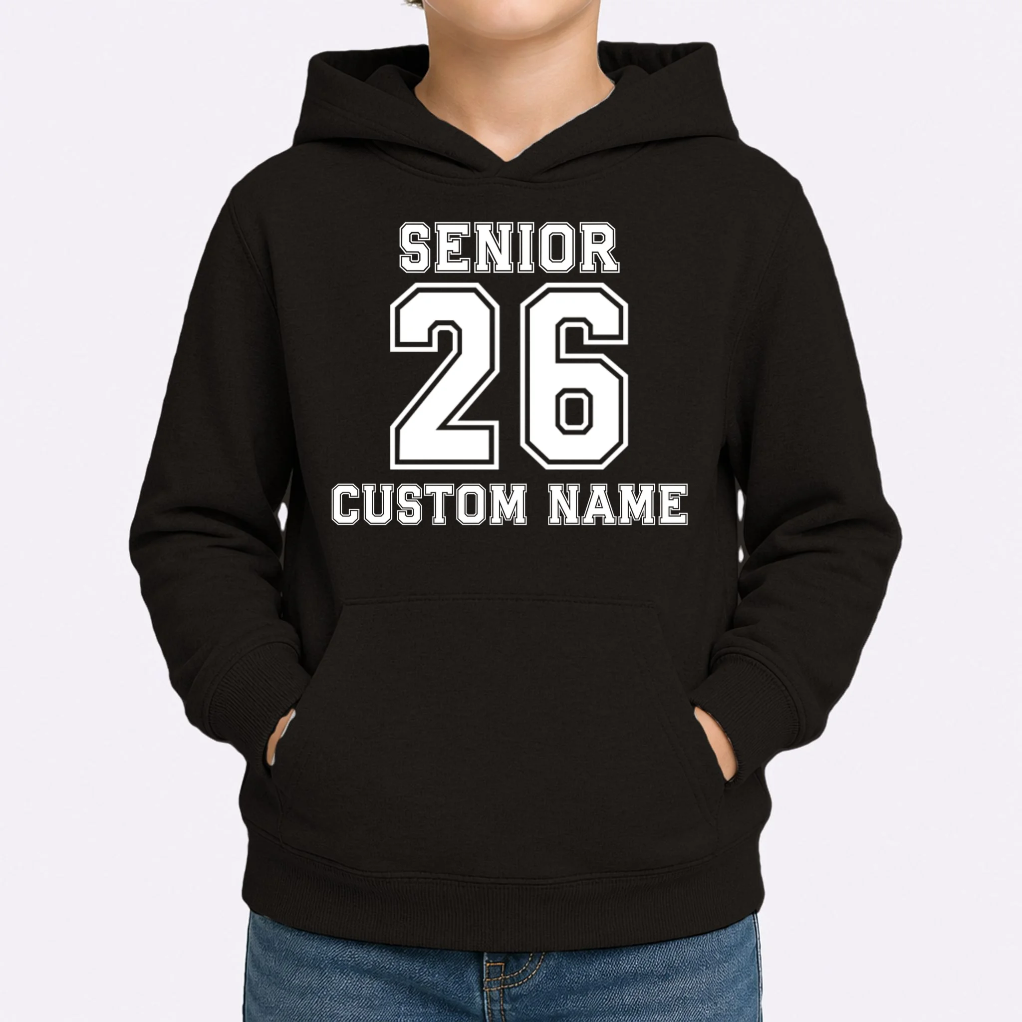 Senior 2026 Custom Name Graduation Gift Kids Hoodie - Front 1