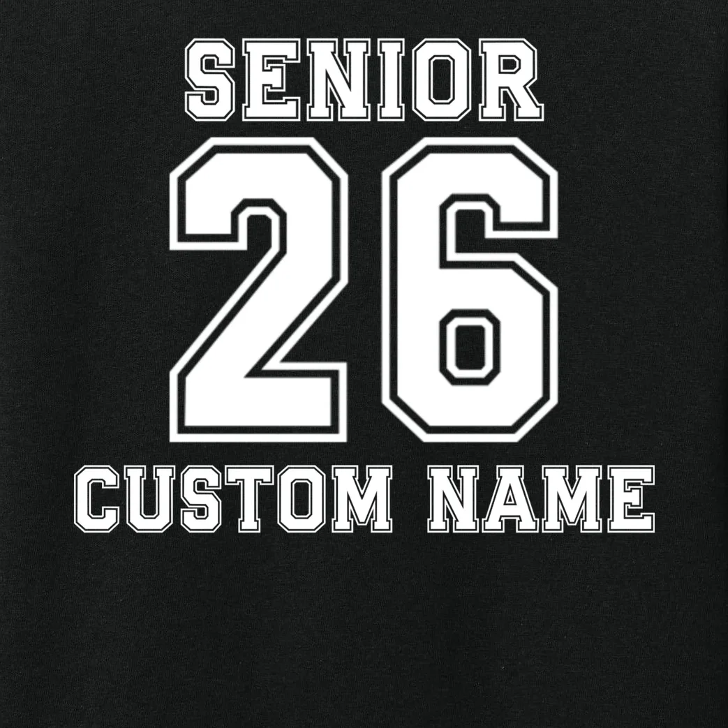 Senior 2026 Custom Name Graduation Gift Kids Long Sleeve Pajamas - Front - Close-up