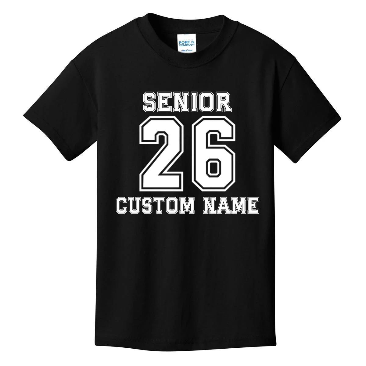 Senior 2026 Custom Name Graduation Gift Kids T-Shirt - Front