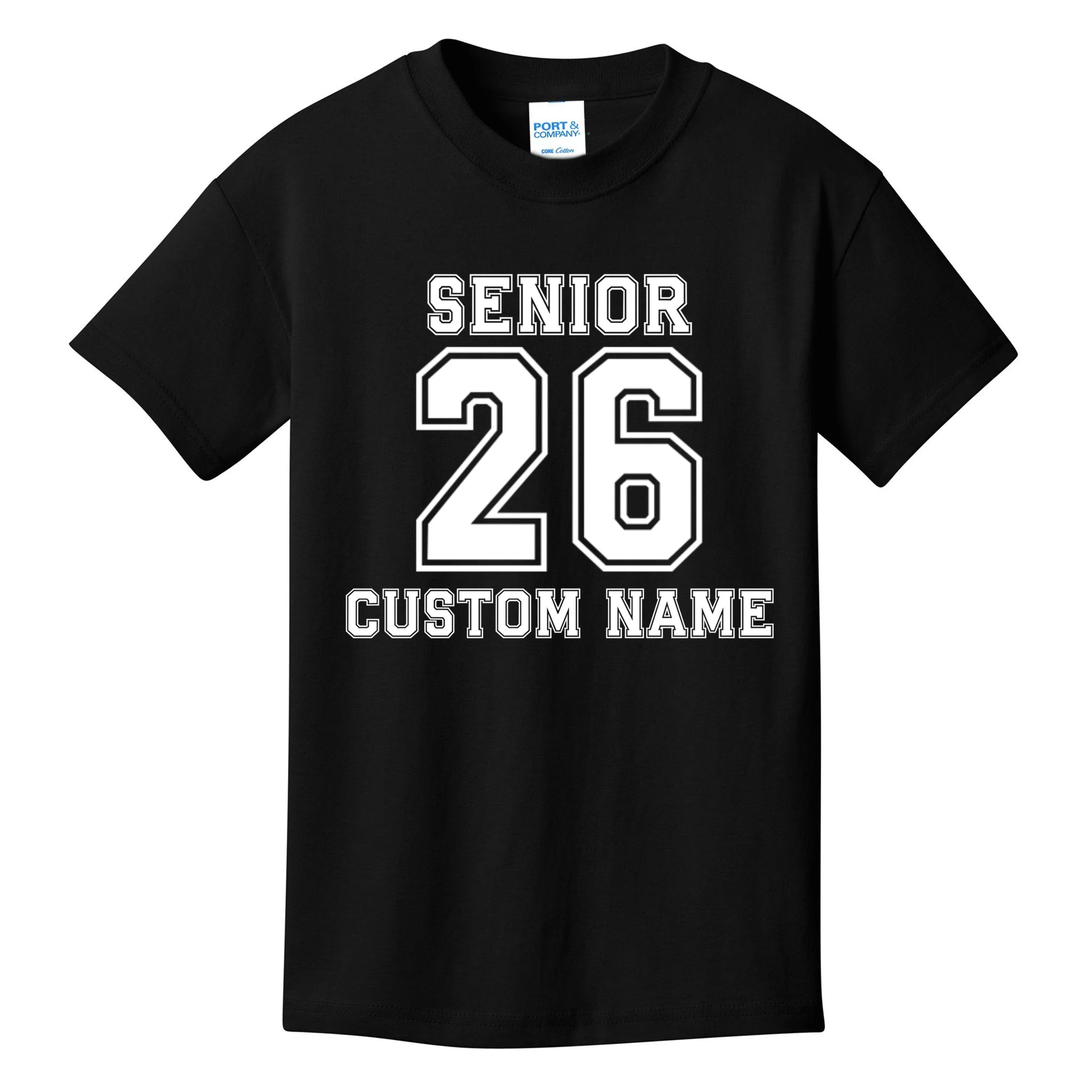 Senior 2026 Custom Name Graduation Gift Kids T-Shirt - Front