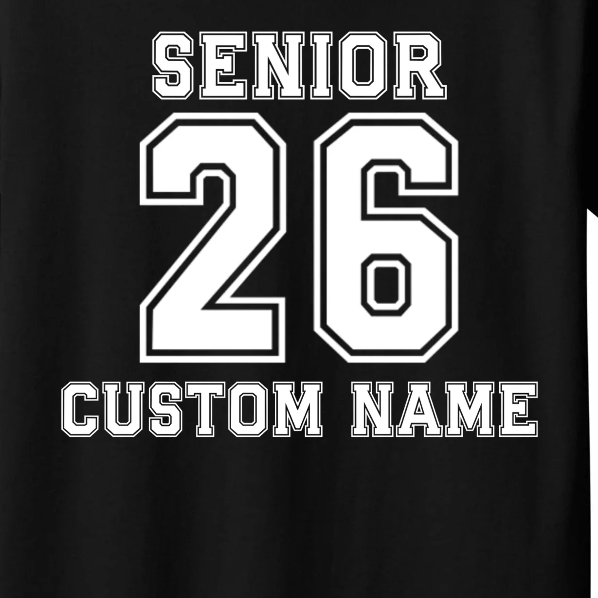 Senior 2026 Custom Name Graduation Gift Kids T-Shirt - Front - Close-up