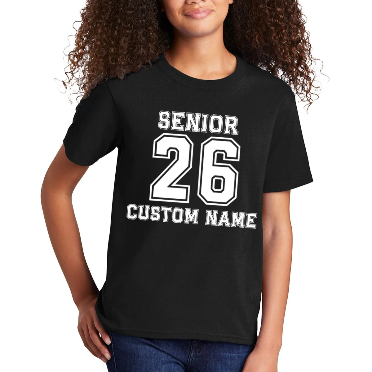 Senior 2026 Custom Name Graduation Gift Kids T-Shirt - Front 1