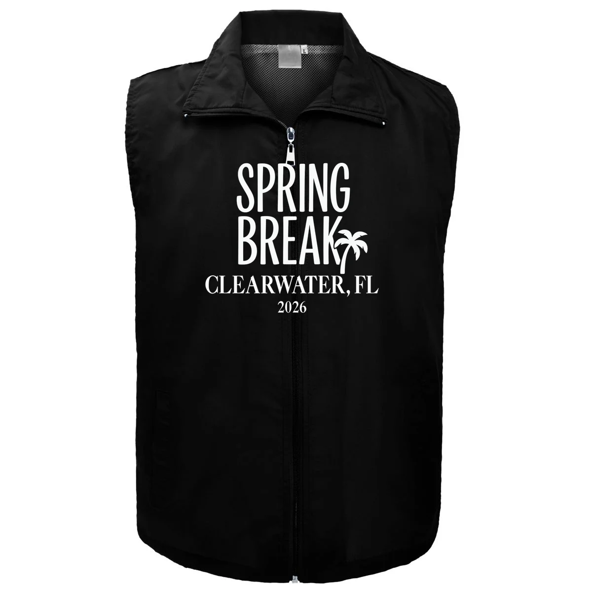 Spring Break Custom Trip Crew (Custom Text) Palm Tree Retro Vibes Men's Vest - Front