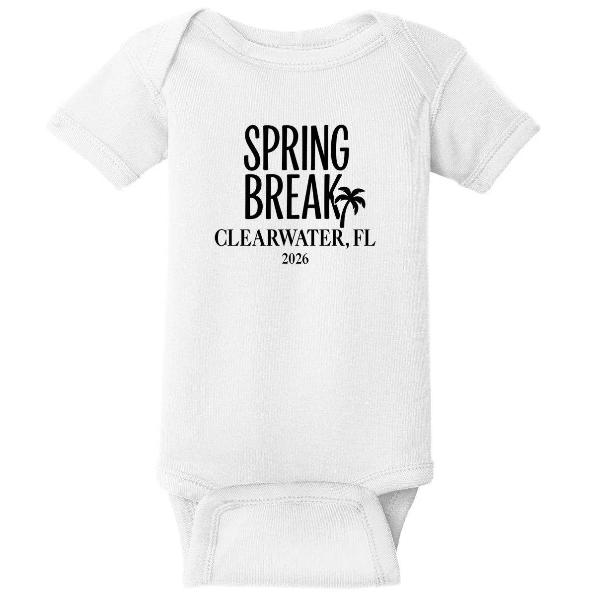 Spring Break Custom Trip Crew (Custom Text) Palm Tree Retro Vibes Baby Bodysuit - Front