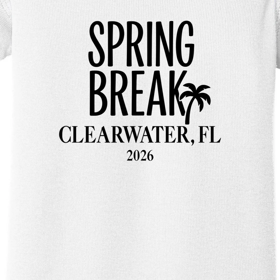 Spring Break Custom Trip Crew (Custom Text) Palm Tree Retro Vibes Baby Bodysuit - Front - Close-up