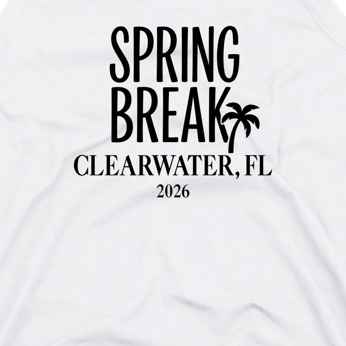 Spring Break Custom Trip Crew (Custom Text) Palm Tree Retro Vibes Men's Tank Top - Front - Close-up