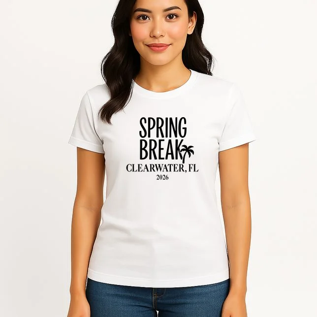 Spring Break Custom Trip Crew (Custom Text) Palm Tree Retro Vibes Women's T-Shirt - Front 3