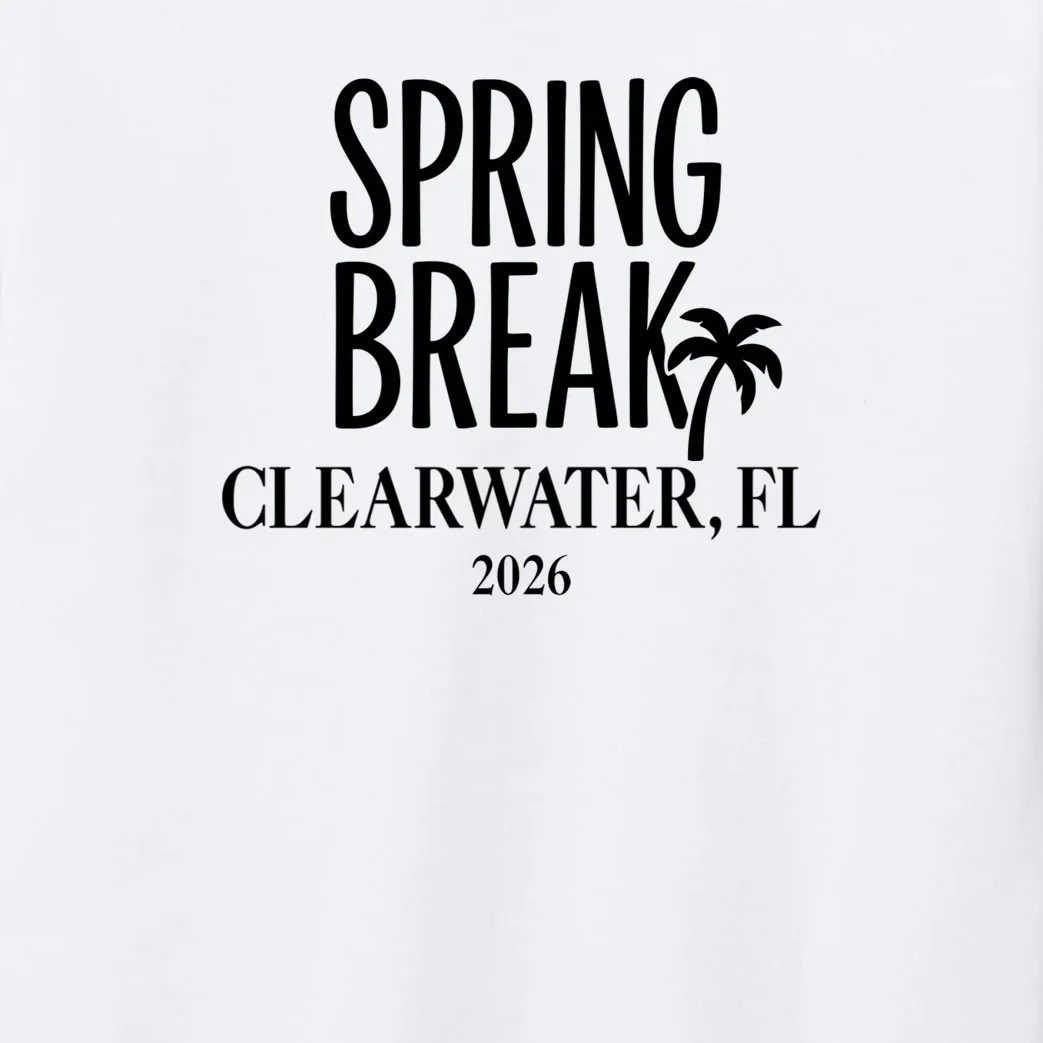 Spring Break Custom Trip Crew (Custom Text) Palm Tree Retro Vibes Kids Long Sleeve Pajamas - Front - Close-up