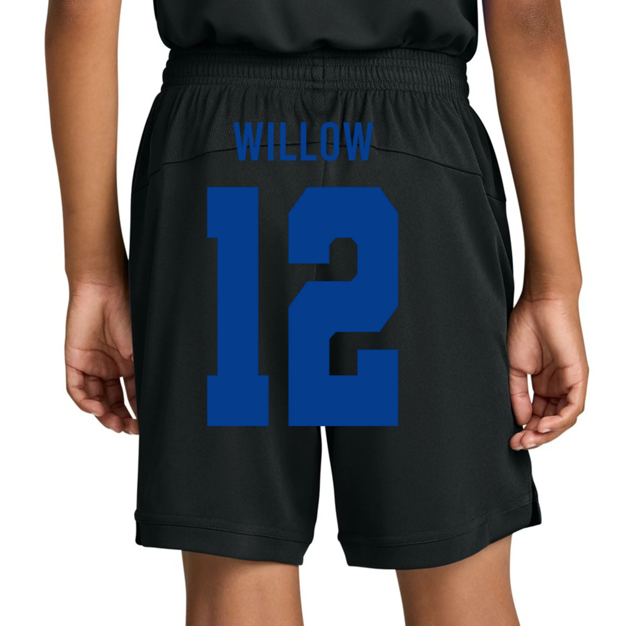 Personalized Senior Football Team Graphic - Custom Photo and Team Name Kids Shorts - Back 1