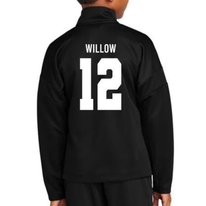 Personalized Senior Football Team Graphic - Custom Photo and Team Name Kids Jacket - Back - Close-up