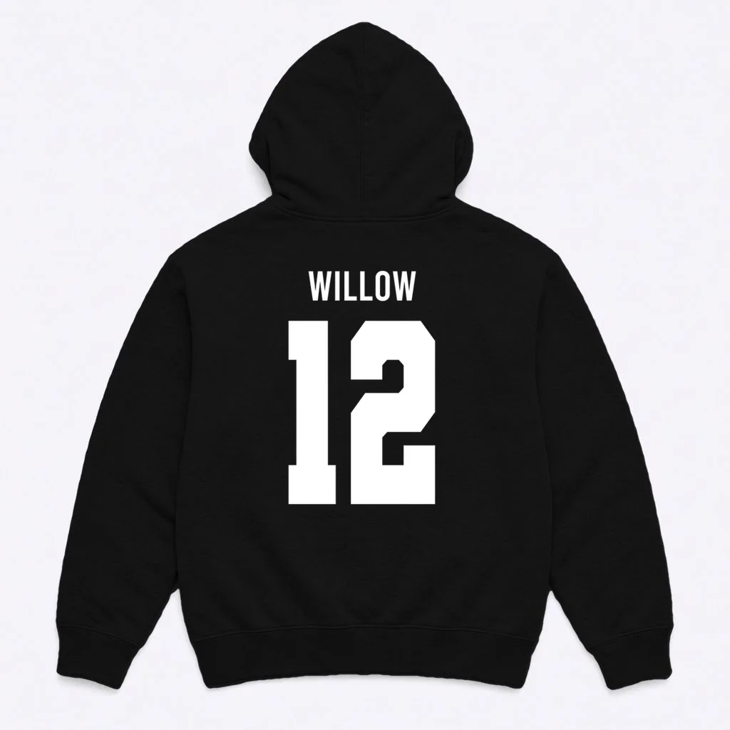 Personalized Senior Football Team Graphic - Custom Photo and Team Name Men's Hoodie - Back