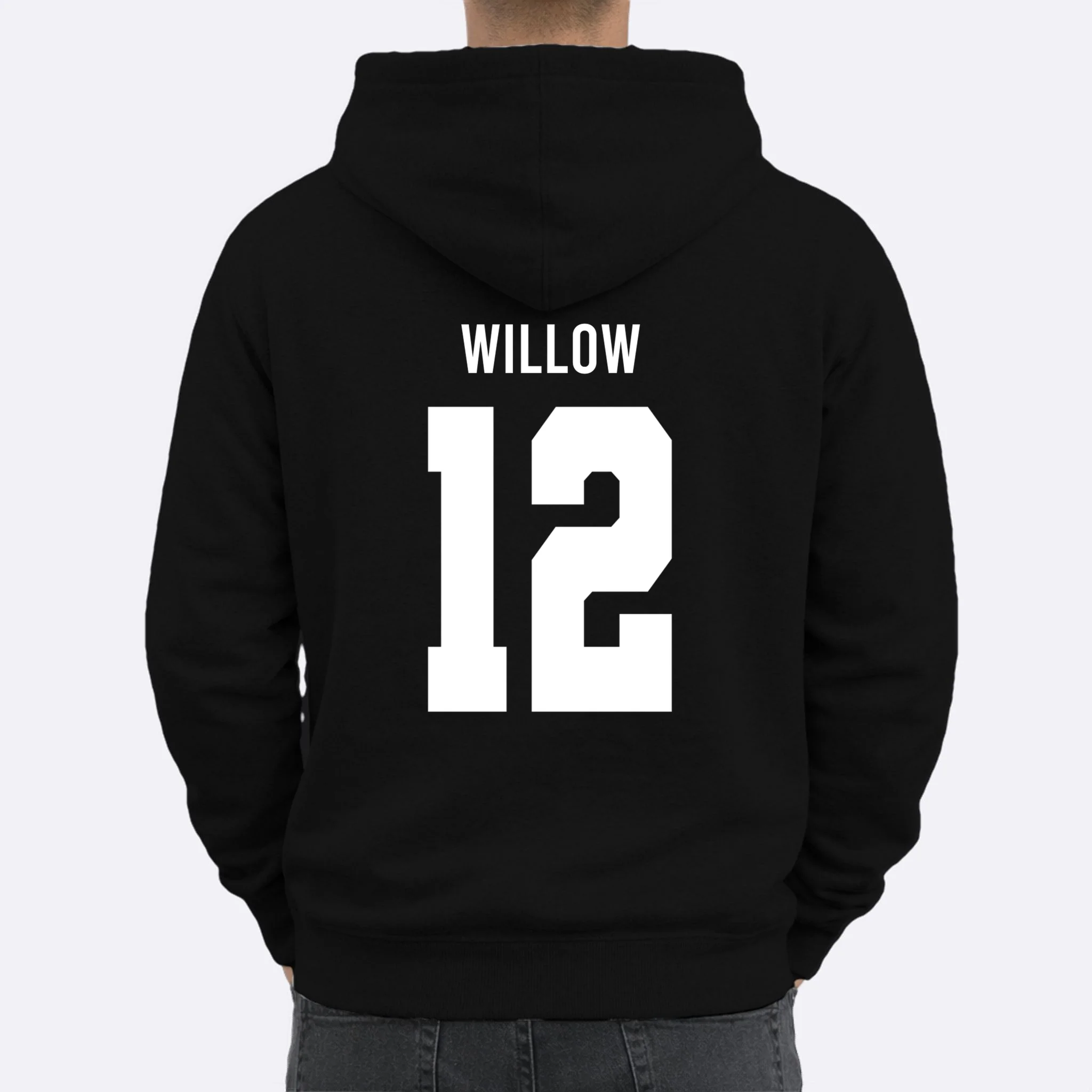 Personalized Senior Football Team Graphic - Custom Photo and Team Name Men's Hoodie - Back 1