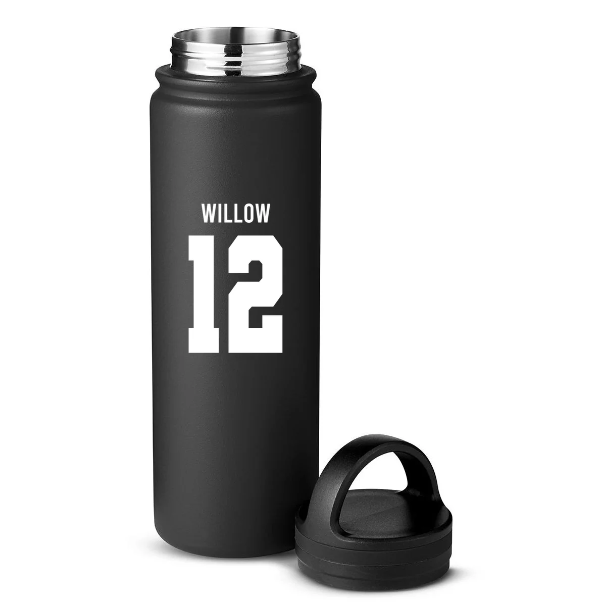 Personalized Senior Football Team Graphic - Custom Photo and Team Name 24oz Water Bottle - Back - Close-up