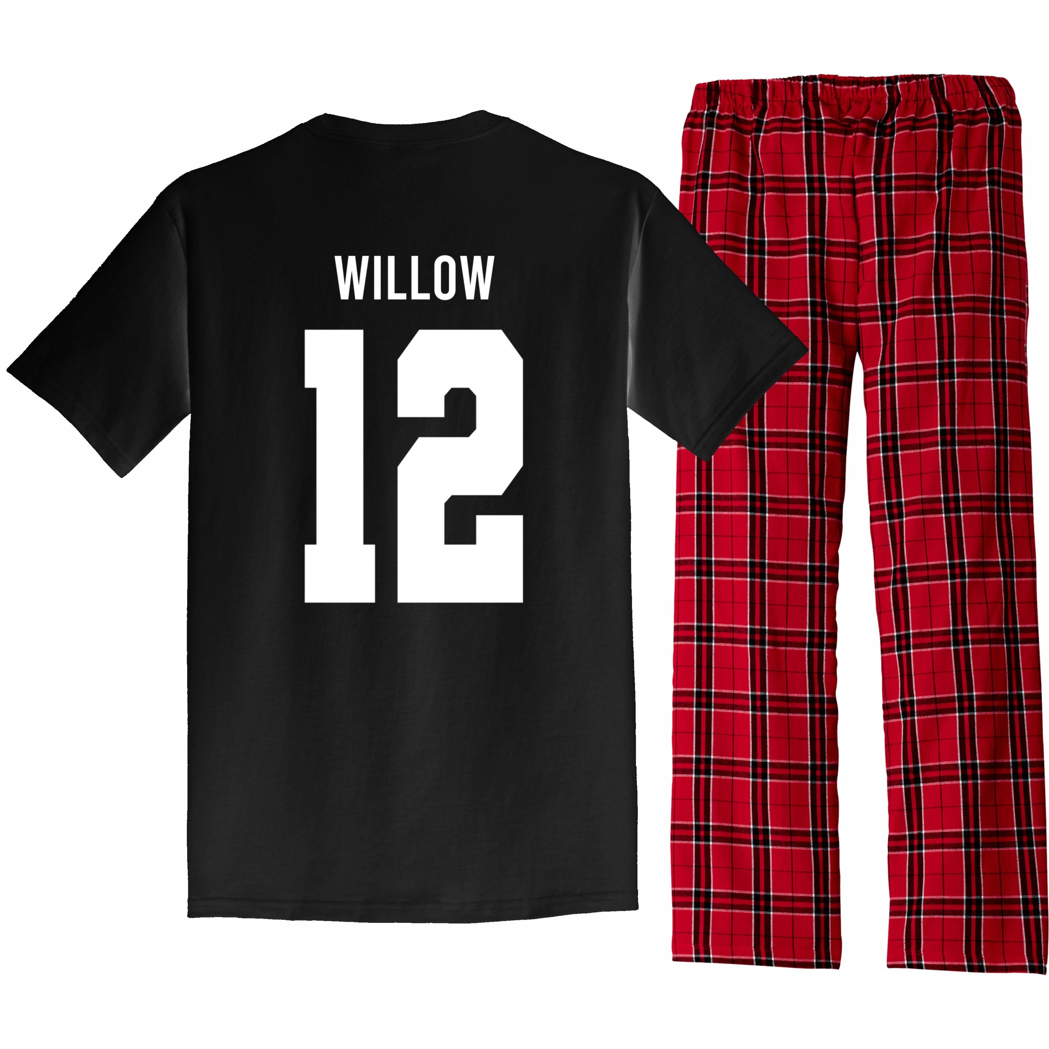 Personalized Senior Football Team Graphic - Custom Photo and Team Name Men's Pajamas - Back - Close-up