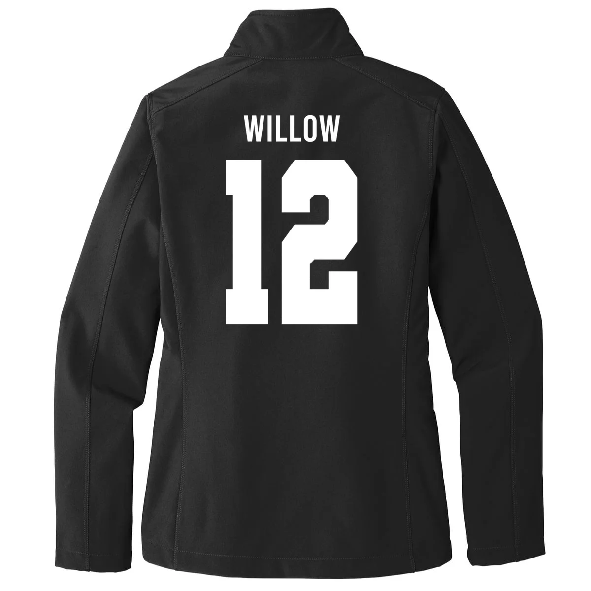 Personalized Senior Football Team Graphic - Custom Photo and Team Name Women's Soft Jacket - Back - Close-up