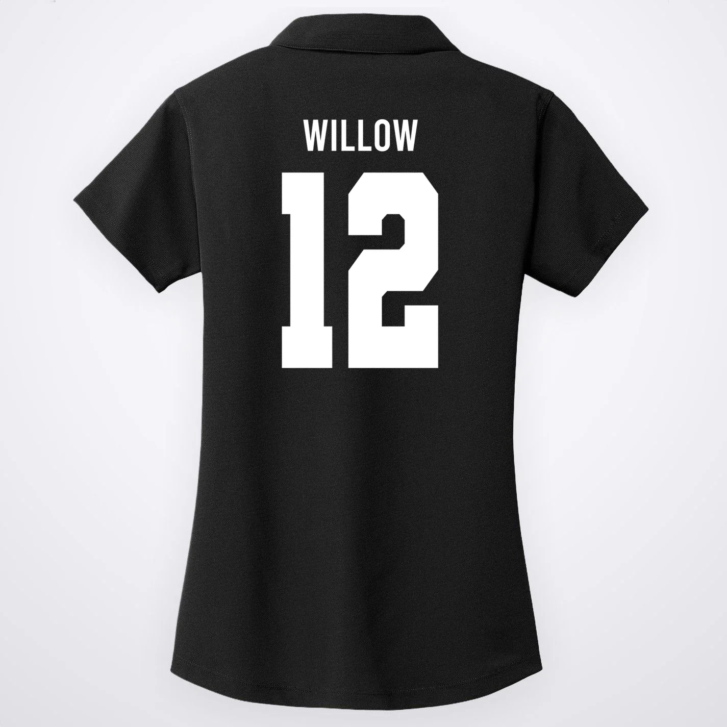 Personalized Senior Football Team Graphic - Custom Photo and Team Name Women's Polo - Back - Close-up