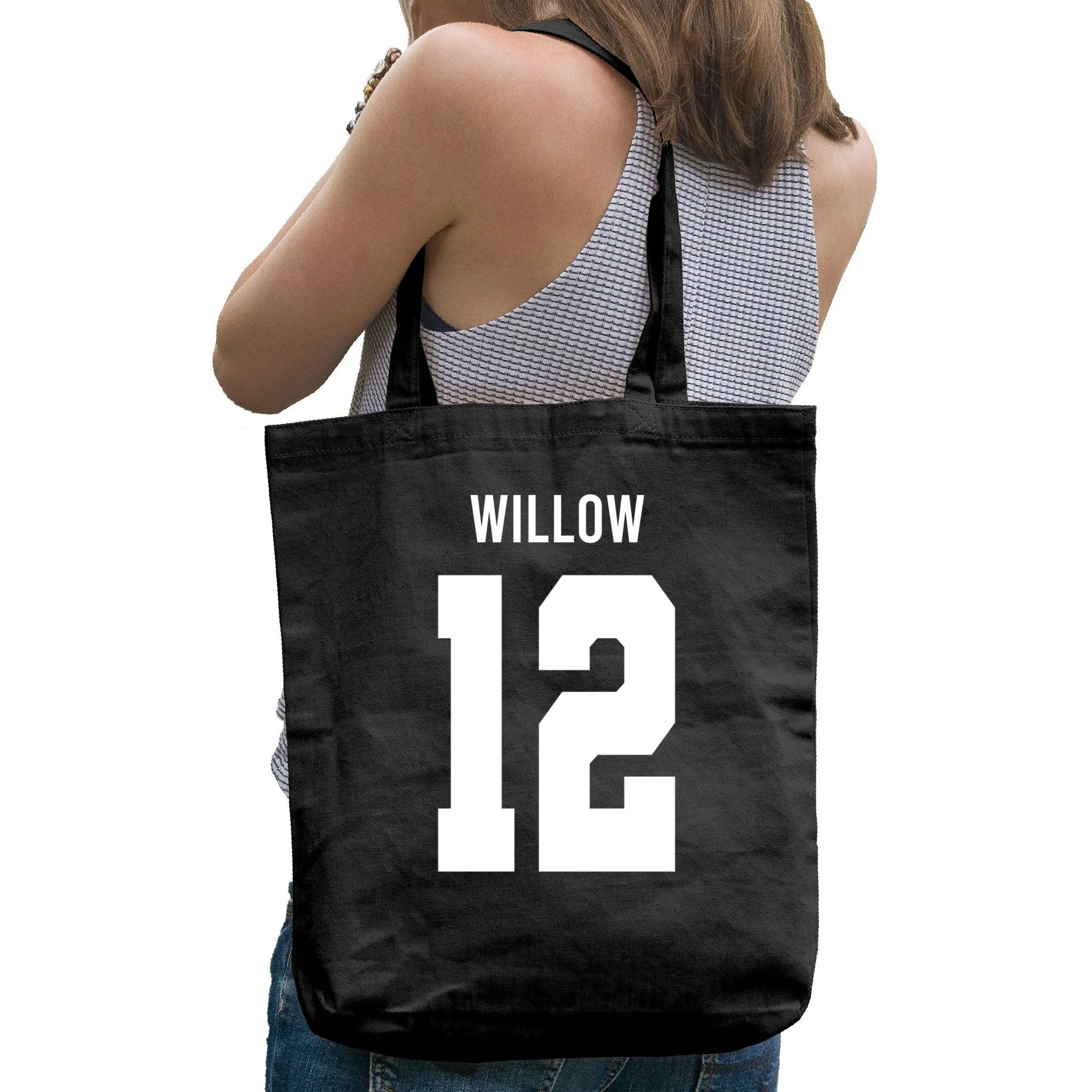 Personalized Senior Football Team Graphic - Custom Photo and Team Name Tote Bag - Back - Close-up