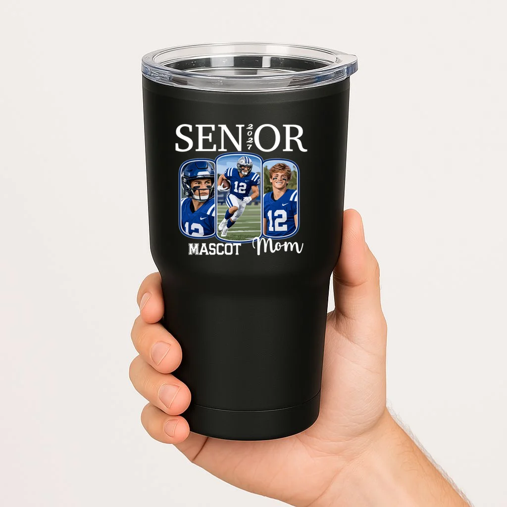 Personalized Senior Football Team Graphic - Custom Photo and Team Name 20oz Tumbler - Front 1